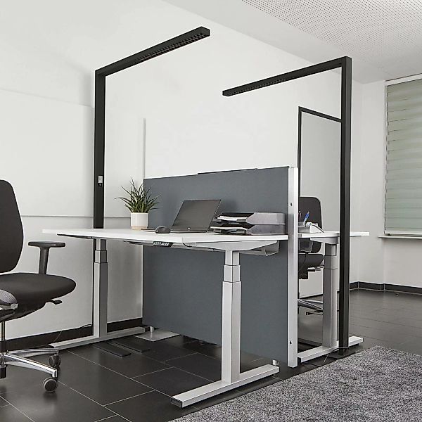 Arcchio LED-Büro-Stehlampe Jolinda, schwarz, 4000K, Sensor günstig online kaufen