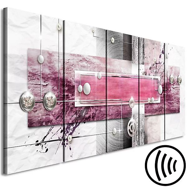 Wandbild Mysterious Mechanism (5 Parts) Narrow Pink XXL günstig online kaufen