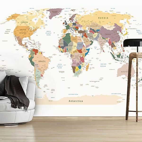 home24 Fototapete World Map günstig online kaufen