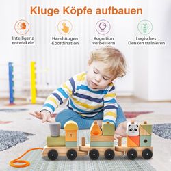 COSTWAY Spielzeug-Zug Kinder Holzeisenbahn Set, ab günstig online kaufen