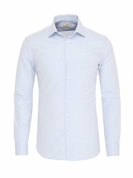 KİP Langarmhemd Hellblaues Gerade Slim Fit Weben Klassisches Baumwollmischh günstig online kaufen