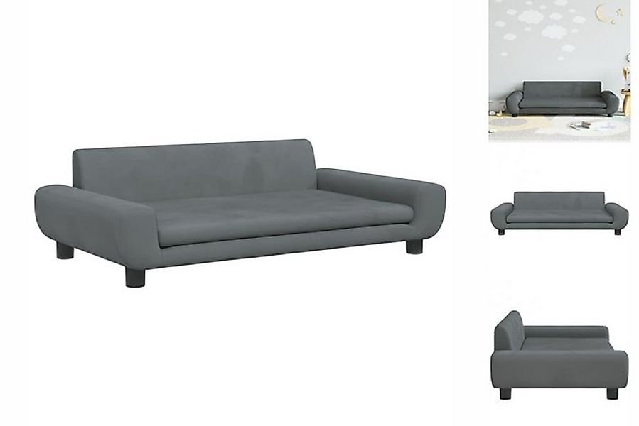 vidaXL Kindersofa Kindersofa Dunkelgrau 100x54x33 cm Samt Kindercouch Kinde günstig online kaufen