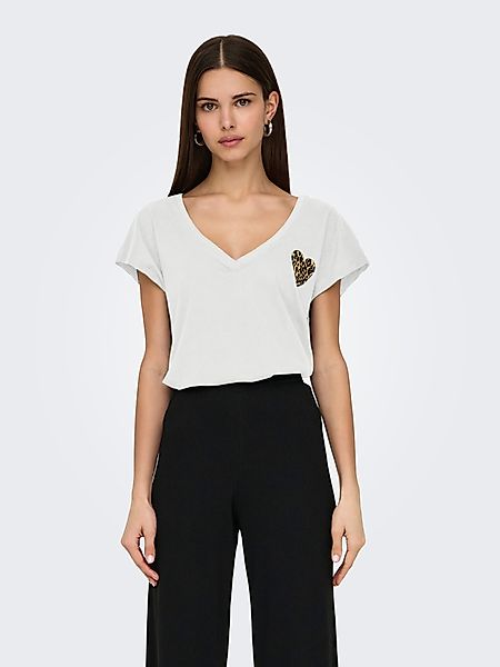 ONLY Kurzarmshirt ONLNINA LIFE S/S V-NECK günstig online kaufen