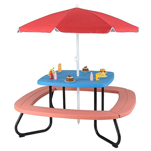 COSTWAY Garten-Kindersitzgruppe, (3-tlg), mit Sonnenschirm & günstig online kaufen