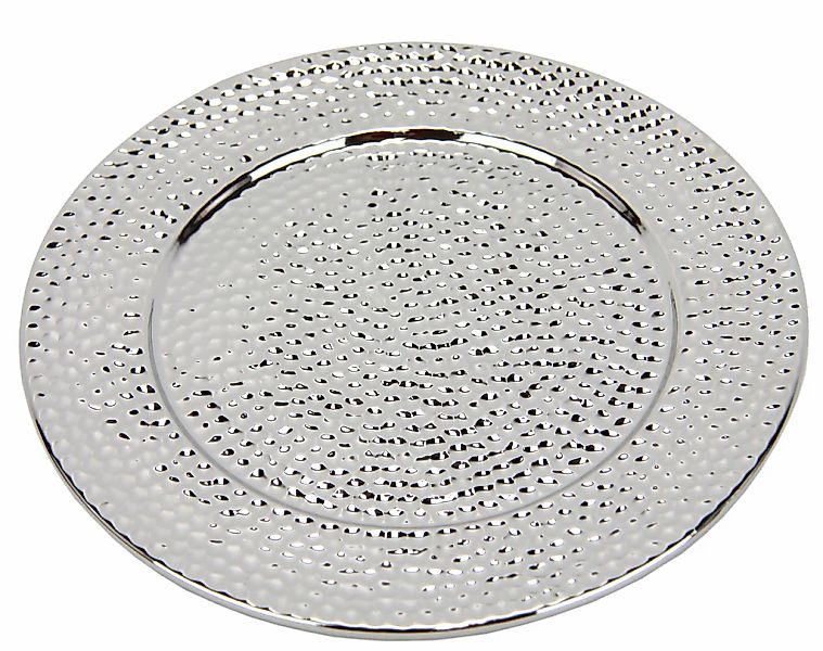 I.GE.A. Dekotablett "Keramik-Schale", (1 St.), Dekoschale silber Tablett We günstig online kaufen