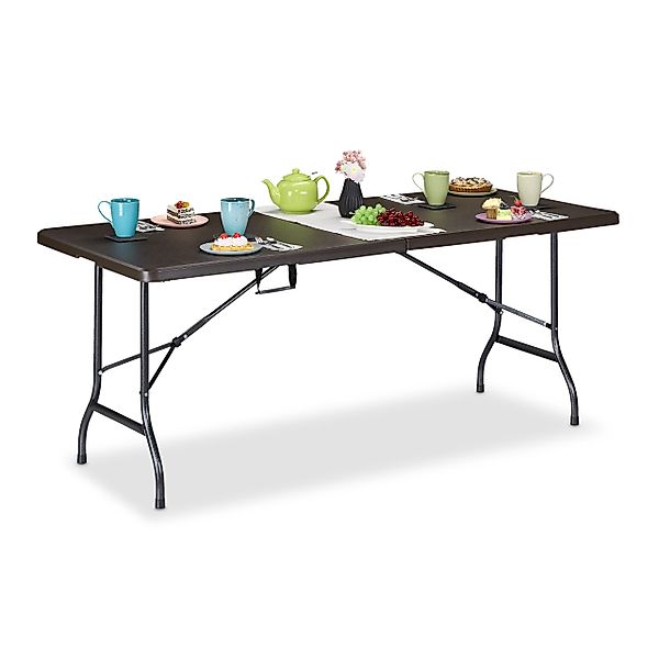 relaxdays Gartentisch klappbar, Braun günstig online kaufen