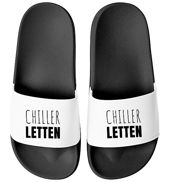 MoonWorks Badeschlappen Chiller-Lettem Badelatschen Unisex Spruch günstig online kaufen