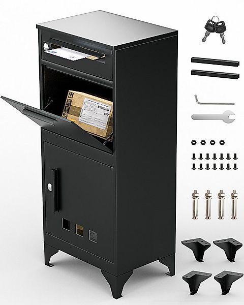 Jumpeak Paketbox Groß XXL,Paketbriefkasten, Postbox Anthrazitgrau Mit Namen günstig online kaufen