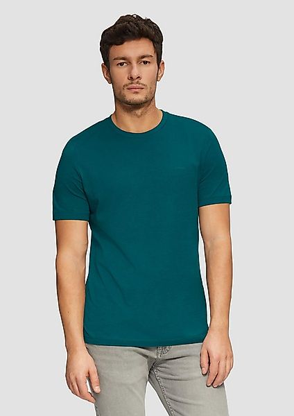 s.Oliver Kurzarmshirt T-Shirt Baumwoll-T-Shirt mit kleinem Logo-Print günstig online kaufen