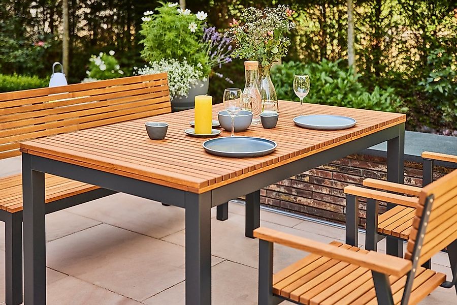 Siena Garden Gartentisch "Bozen", (1 St.), BxTxH: 100x220x76 cm, Alu graphi günstig online kaufen