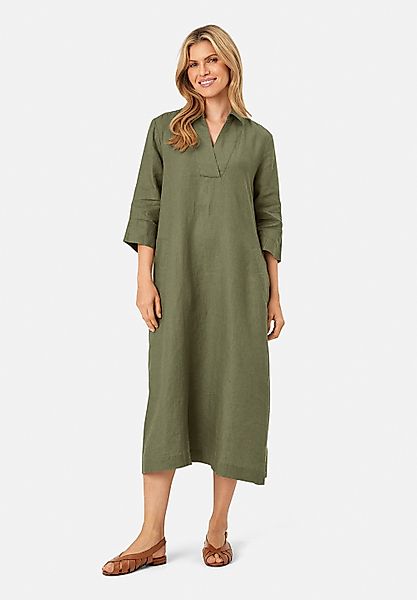 Masai Maxikleid MaNikeeta Leinen, Hemdkragen günstig online kaufen