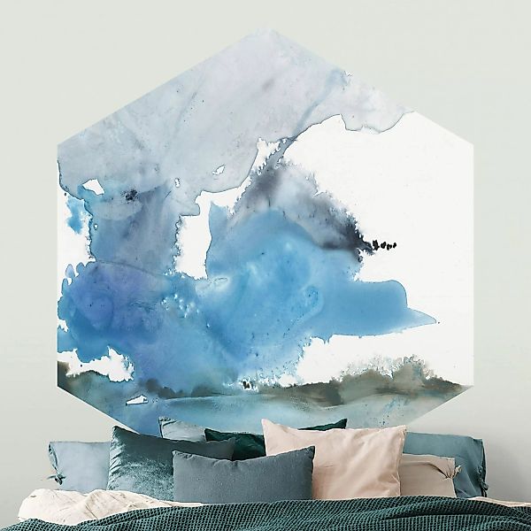 Hexagon Fototapete selbstklebend Gletscherschmelze II günstig online kaufen