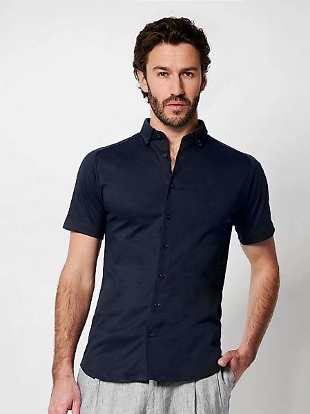 DESOTO Kurzarmhemd "Jerseyhemd Casual Modern Button Down halbarm", Flexible günstig online kaufen