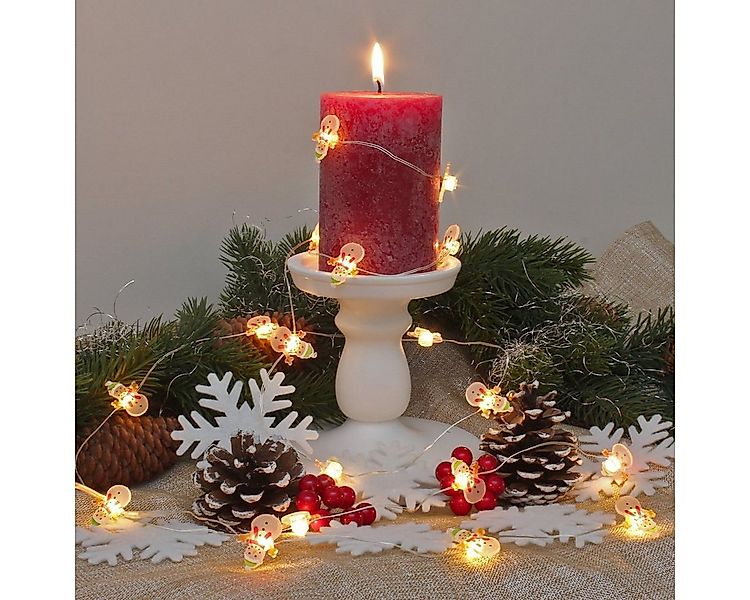 MARELIDA LED-Lichterkette Silberdraht Schneemann Winter Weihnachtsdeko Acry günstig online kaufen