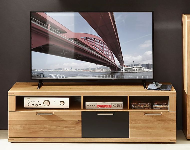 TV-Lowboard 160 cm Wildeiche Bianco teilmassiv Bianco günstig online kaufen