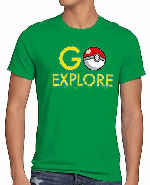 style3 T-Shirt Go Explore poke game app team pokeball pikachu pokespot aren günstig online kaufen