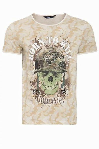 KingKerosin T-Shirt born to kill (1-tlg) mit Tarn-Alloverprint und Skull-Mo günstig online kaufen