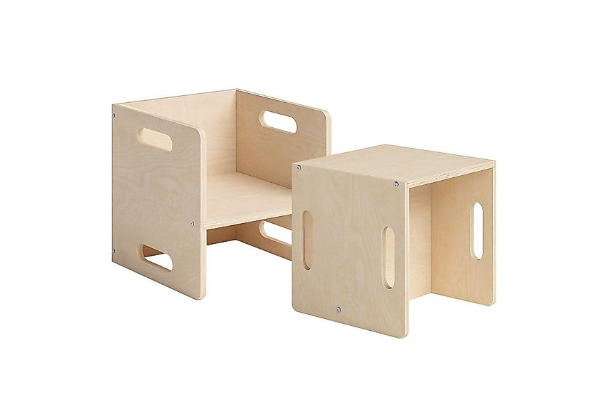 Bellabino Kindersitzgruppe Aki, 3 verschiedene Sitzhöhen, (2x Stuhl), natur günstig online kaufen