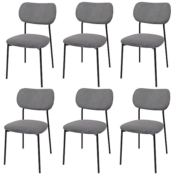 MCW Esszimmerstuhl O26 6er-Set Dunkelgrau günstig online kaufen