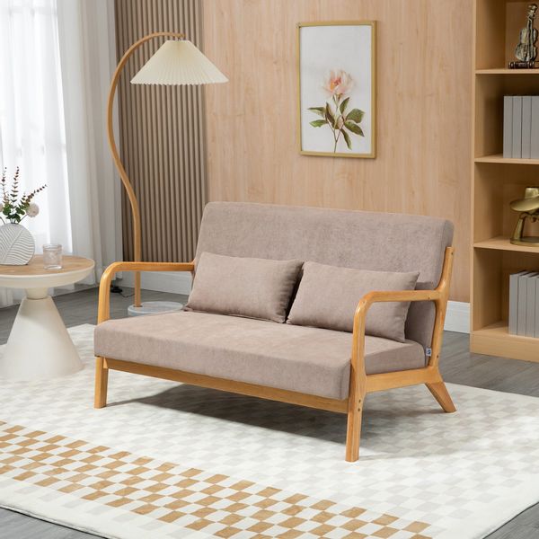 HOMCOM 2-Sitzer Sofa Zweisitzer mit Kissen, günstig online kaufen