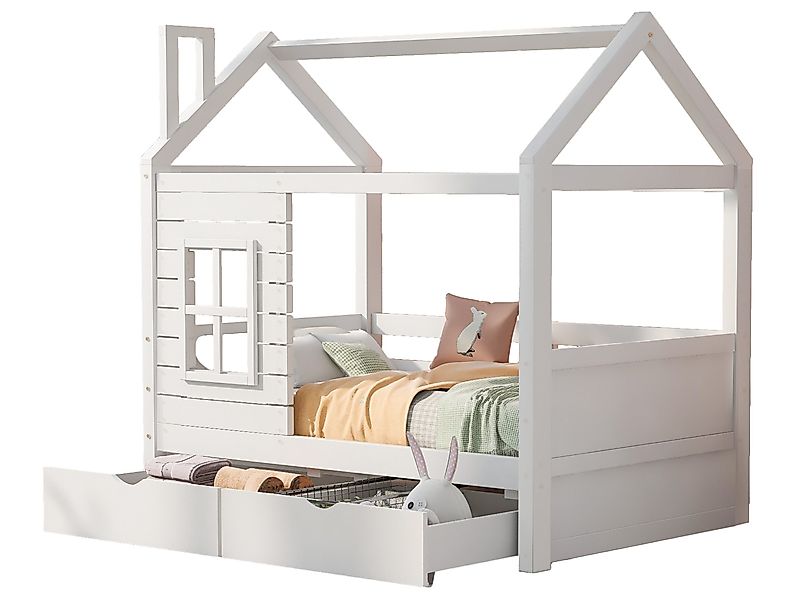 SeedWave Hausbett Kinderbett mit 2 Schublade, günstig online kaufen