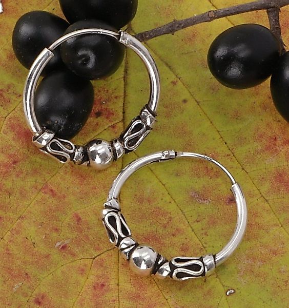Guru-Shop Paar Ohrhänger Ethno Ohrringe, Boho Silbercreolen, Creolen.. günstig online kaufen