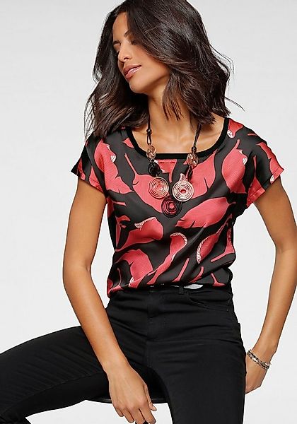 Bruno Banani Shirtbluse mit verschiedenen Drucken im Vorderteil günstig online kaufen