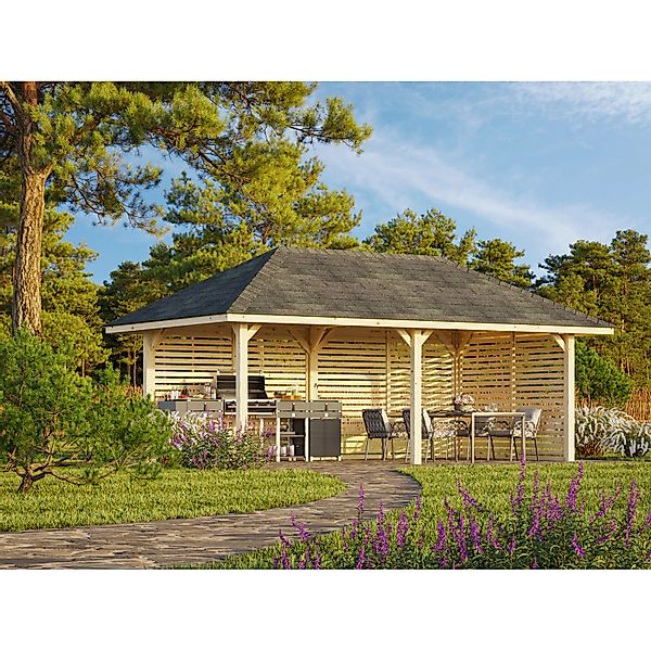 Palmako Pavillon Bianca Set 109 588 x 300 cm Lackiert Weiß FSC® günstig online kaufen