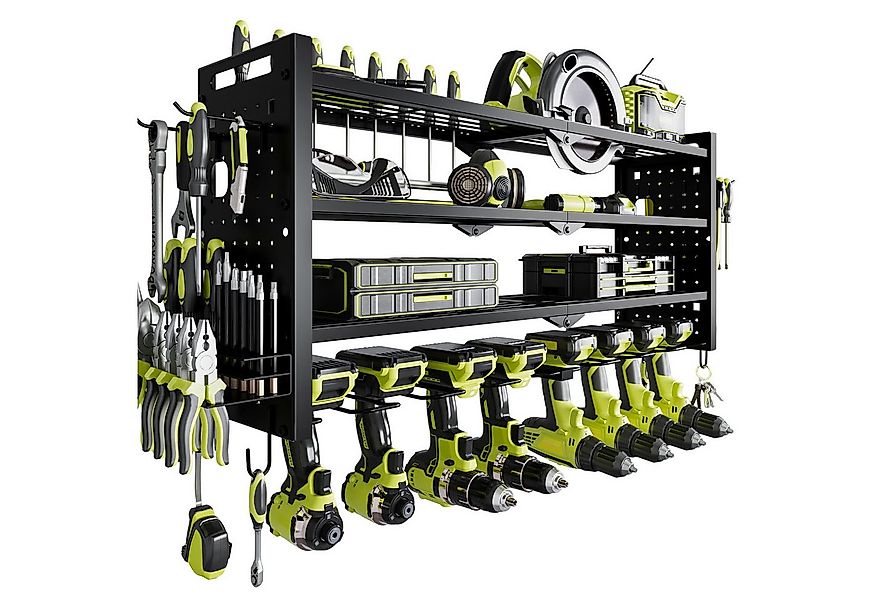 FABATO Werkzeughalter Regal für Werkzeug, 4-Ebenen Werkzeug-Wandhalterung m günstig online kaufen