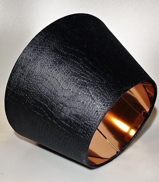 AMBIENTE-LEBENSART.DE Lampenschirm Lampenschirm-Samt-Schwarz-Coal Dust-rund günstig online kaufen