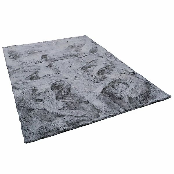 Pergamon Luxus Super Soft Fellteppich Plush Grau Meliert 90x160cm günstig online kaufen