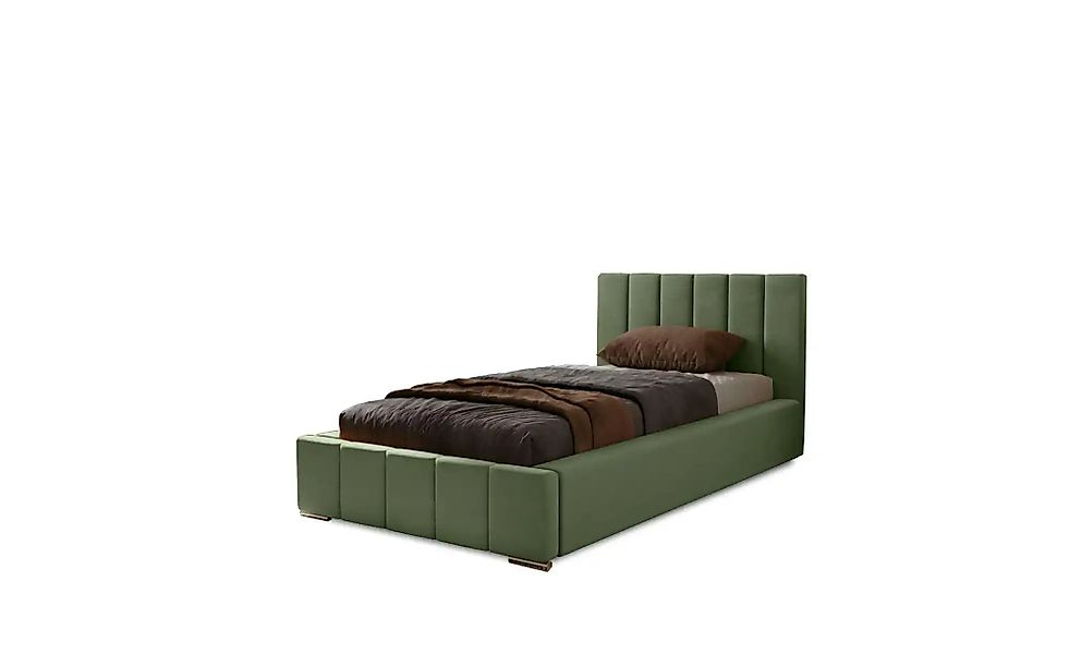 Polsterbett mit Stauraum mit Bettkasten und Lattenrost Nelia ¦ grün ¦ Maße günstig online kaufen
