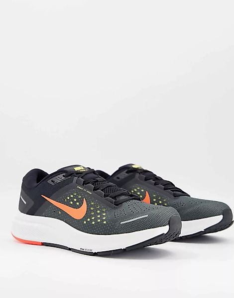 Nike Running – Air Zoom Structure – Sneaker in Schwarz/Orange günstig online kaufen