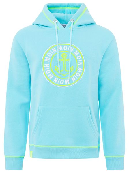 Zwillingsherz Hoodie ""Anker & Moin"" mit neongelber Kontrastnaht günstig online kaufen