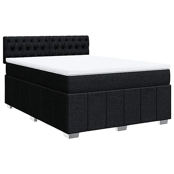 vidaXL Boxspringbett mit Matratze Schwarz 140x200 cm Stoff 3287100 günstig online kaufen