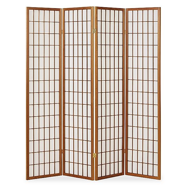 Homestyle4u 4-tlg. Paravent in Braun 176x175 cm 163 günstig online kaufen