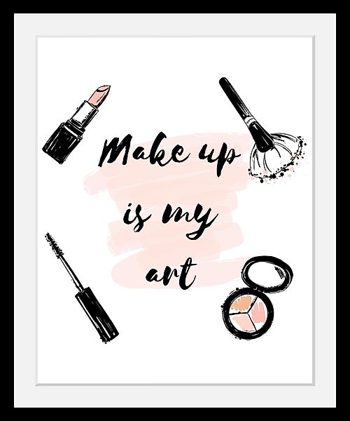 queence Bild »Make up«, Schwarz-Weiß-Schriftzug-Motivationsbilder-Fashion-F günstig online kaufen