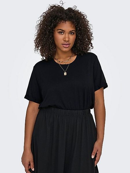 ONLY CARMAKOMA Kurzarmshirt CARMOSTER S/S FOLD UP TOP JRS NOOS Materialmix, günstig online kaufen