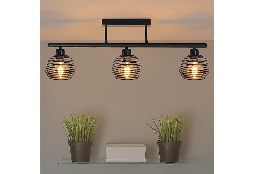 Nettlife Deckenleuchte Schwarz Vintage Wohnzimmer E27 Deckenlampe Retro Ind günstig online kaufen
