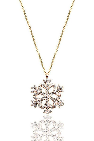 Einzelstück Kette mit Anhänger Snowflake Halskette 925 Sterling Silber / ro günstig online kaufen