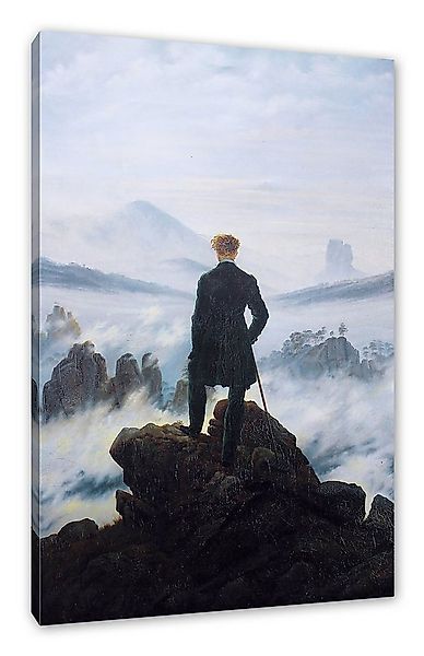 Pixxprint Leinwandbild Caspar David Friedrich - Wanderer über dem Nebelmeer günstig online kaufen