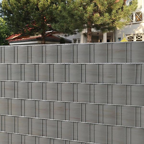 Floraworld PVC-Sichtschutzstreifen Holzopt. Grau-Braun marmoriert 251,5 x 1 günstig online kaufen