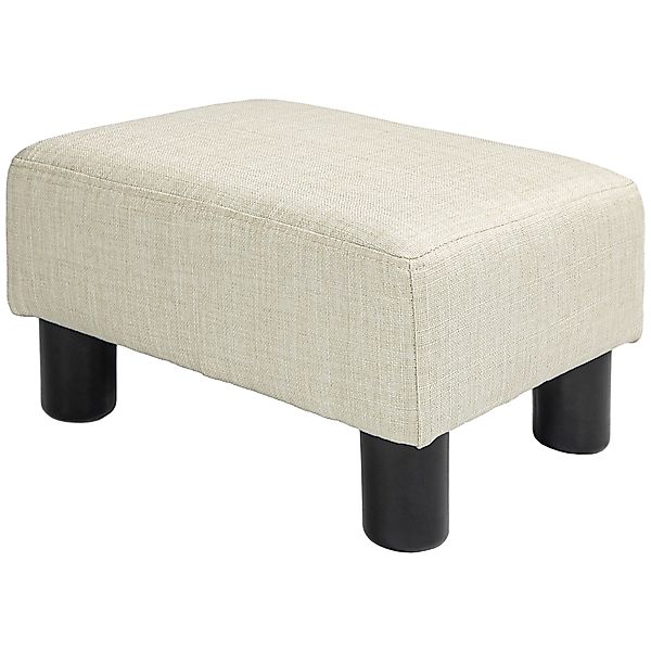 HOMCOM Sitzhocker Pouf Stoffbezug 40 x 30 x 24 cm belastbar bis 110 kg Beig günstig online kaufen