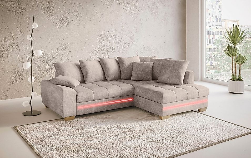 Mr. Couch Ecksofa »Nikita II, L-Form«, mit Kaltschaum, RGB-LED Beleuchtung, günstig online kaufen
