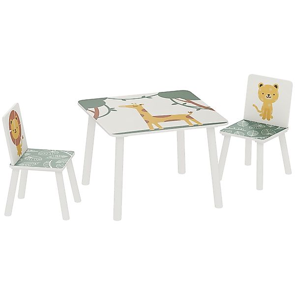 AIYAPLAY Kindertisch mit Stuhl, Set Kindertisch und 2 Stühle aus Holz zum M günstig online kaufen
