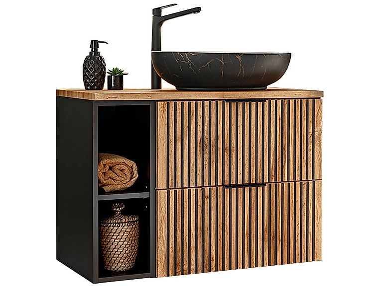 einfachgutemoebel Waschtisch-Set Bad Waschplatz Tribune 80cm, Regalfach, Sc günstig online kaufen