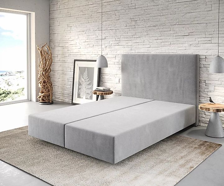 DELIFE Bettgestell Dream-Well, Mikrofaser Grau 140x200 günstig online kaufen