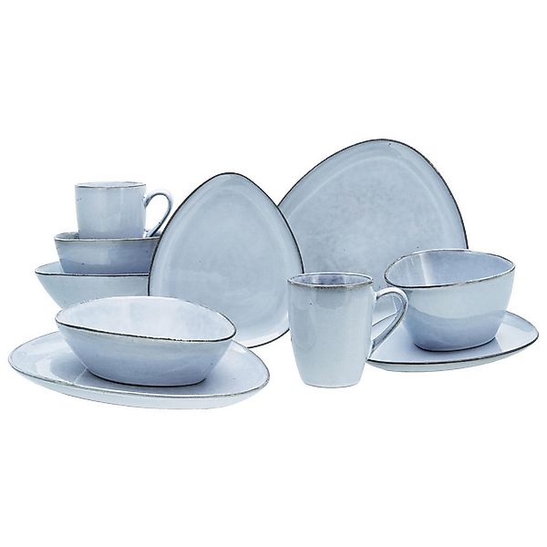 CreaTable Kombiservice Cloudy Skyblue blau Steinzeug 10 tlg. günstig online kaufen