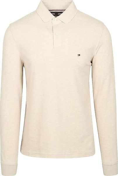 Tommy Hilfiger Longsleeve Polo Melange Ecru - Größe L günstig online kaufen