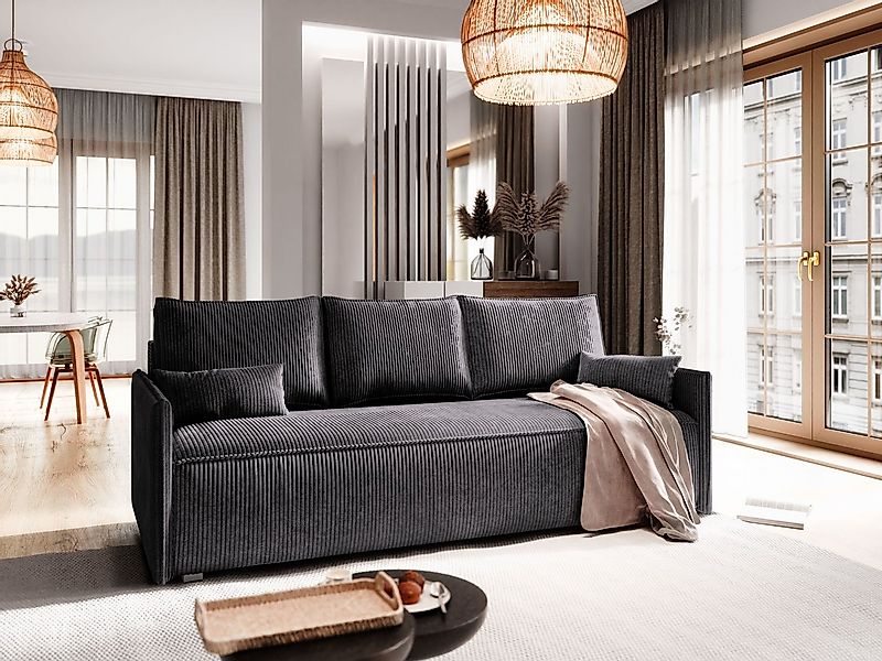 Masseno Sofa MESTOR mit Schlaffunktion, Schlafsofa, Couch mit Bettkasten günstig online kaufen